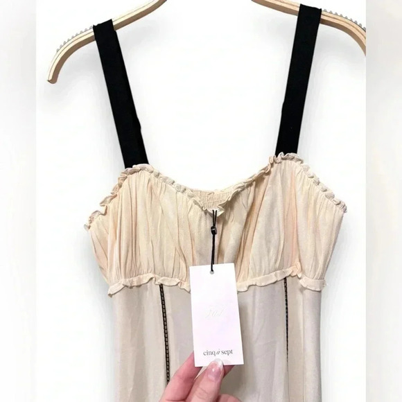 Cinq à Sept Cream and Black Midi Dress - Picture 4 of 10